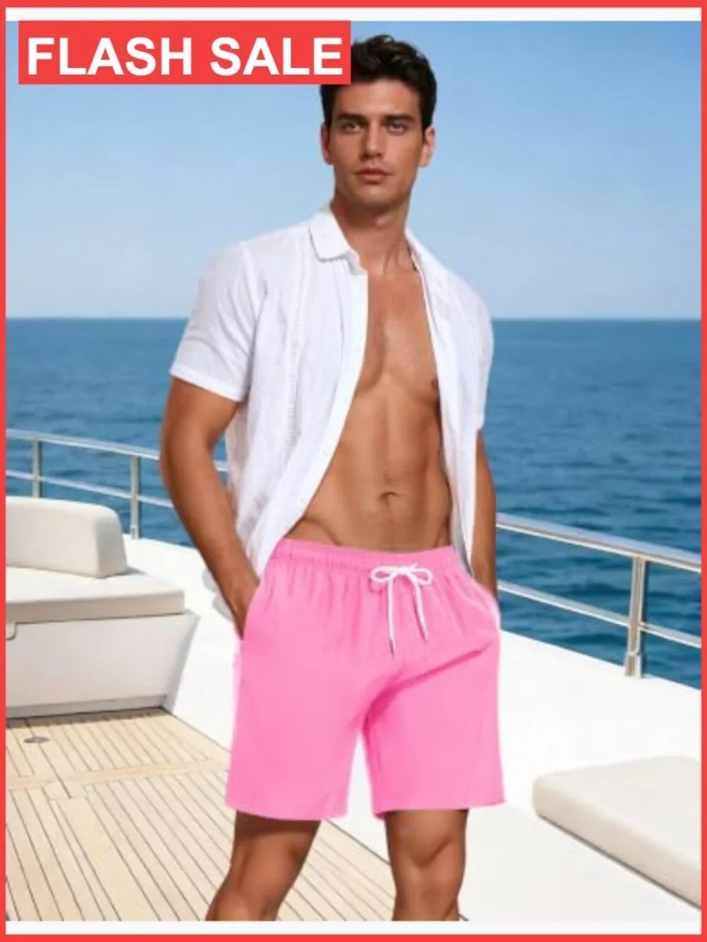 2 in 1 Compression Liner Swim Trunks Quick Dry with Zipper Pockets 7 Inch